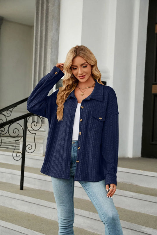 Florine Blouse met Patroon - Lange Mouwen met Zakken