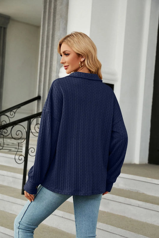 Florine Blouse met Patroon - Lange Mouwen met Zakken