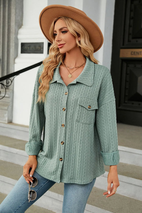 Florine Blouse met Patroon - Lange Mouwen met Zakken