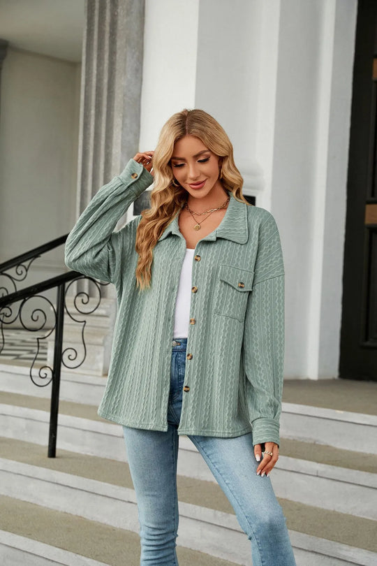 Florine Blouse met Patroon - Lange Mouwen met Zakken