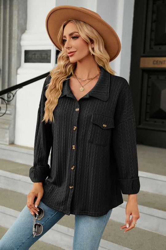 Florine Blouse met Patroon - Lange Mouwen met Zakken