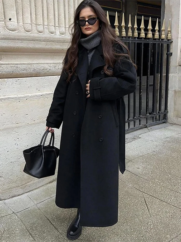 Anouck Women’s Jacket – Long Wool Trench Coat