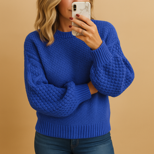 Barclay & Bloom | Women’s Chunky Knit Sweater – Textured Crew Neck Pullover