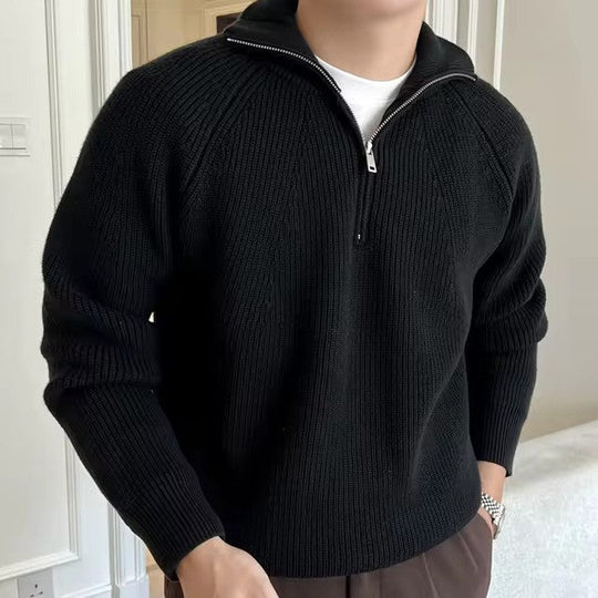 Elliot | Halb-Reißverschluss Strickpullover