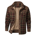 Barclay & Bloom | Men’s Checked Overshirt Jacket – Sherpa Lined Flannel Shirt Jacket with Snap Buttons
