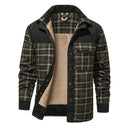 Barclay & Bloom | Men’s Checked Overshirt Jacket – Sherpa Lined Flannel Shirt Jacket with Snap Buttons