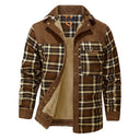 Barclay & Bloom | Men’s Checked Overshirt Jacket – Sherpa Lined Flannel Shirt Jacket with Snap Buttons