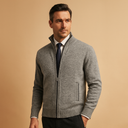 Barclay & Bloom | Men’s Zip Cardigan – Wool Blend Smart Casual Knit Jacket