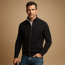 Barclay & Bloom | Men’s Zip Cardigan – Wool Blend Smart Casual Knit Jacket