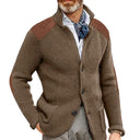 Harrison heren gebreide cardigan – met knopen en suède details