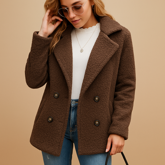 Barclay & Bloom | Women’s Teddy Coat – Double Breasted Fleece Jacket