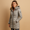 Barclay & Bloom | Damen langer Steppmantel – gesteppte Kapuzen-Winterjacke