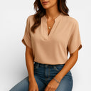 Women’s Chiffon Blouse Lightweight Comfort Elegant Short Sleeve