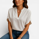 Women’s Chiffon Blouse Lightweight Comfort Elegant Short Sleeve