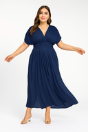 Maria Dress – Pleated Chiffon V-Neck Dress