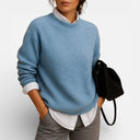 Lina Women’s Cashmere Sweater – Long Sleeve Crewneck Pullover