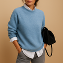 Lina Women’s Cashmere Sweater – Long Sleeve Crewneck Pullover