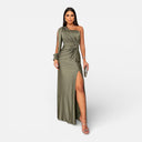 Celina – One Shoulder Asymmetric Dress with Side Slit