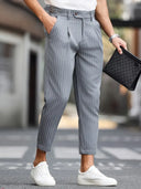 Lorenzo | Slim Fit Pinstripe Trousers