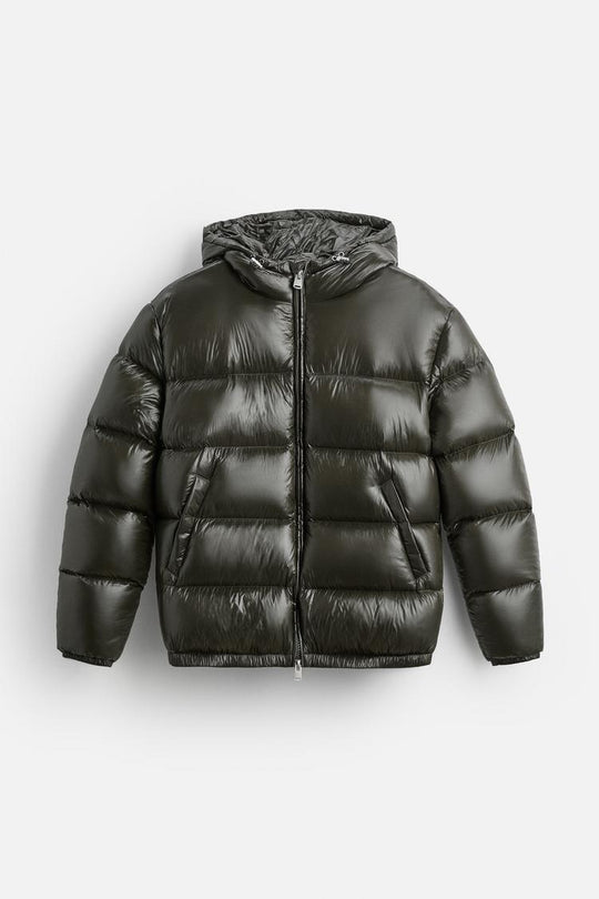 Dale – Men’s hooded puffer jacket with zipper closure