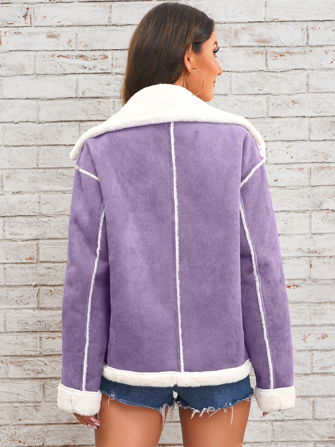 Amaya Women’s Shearling Jacket – Short Teddy Suede Winter Coat