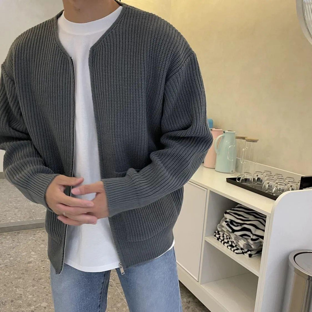 Nolan | Men's Zip-Up Knit Cardigan – Stylish, Comfortable & Versatile