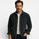 Herenoverhemd met knopen Ribfluweel Klassiek Lange Mouw