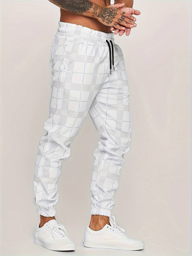 Williams Men’s Checked Jogger Pants – Slim Fit Trousers