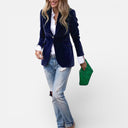 Odessa | Velvet Blazer with Button Detail