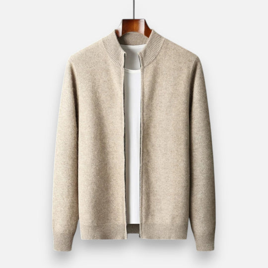 Barclay & Bloom | Men’s Zip Cardigan – Lightweight Wool Blend Knit Jacket