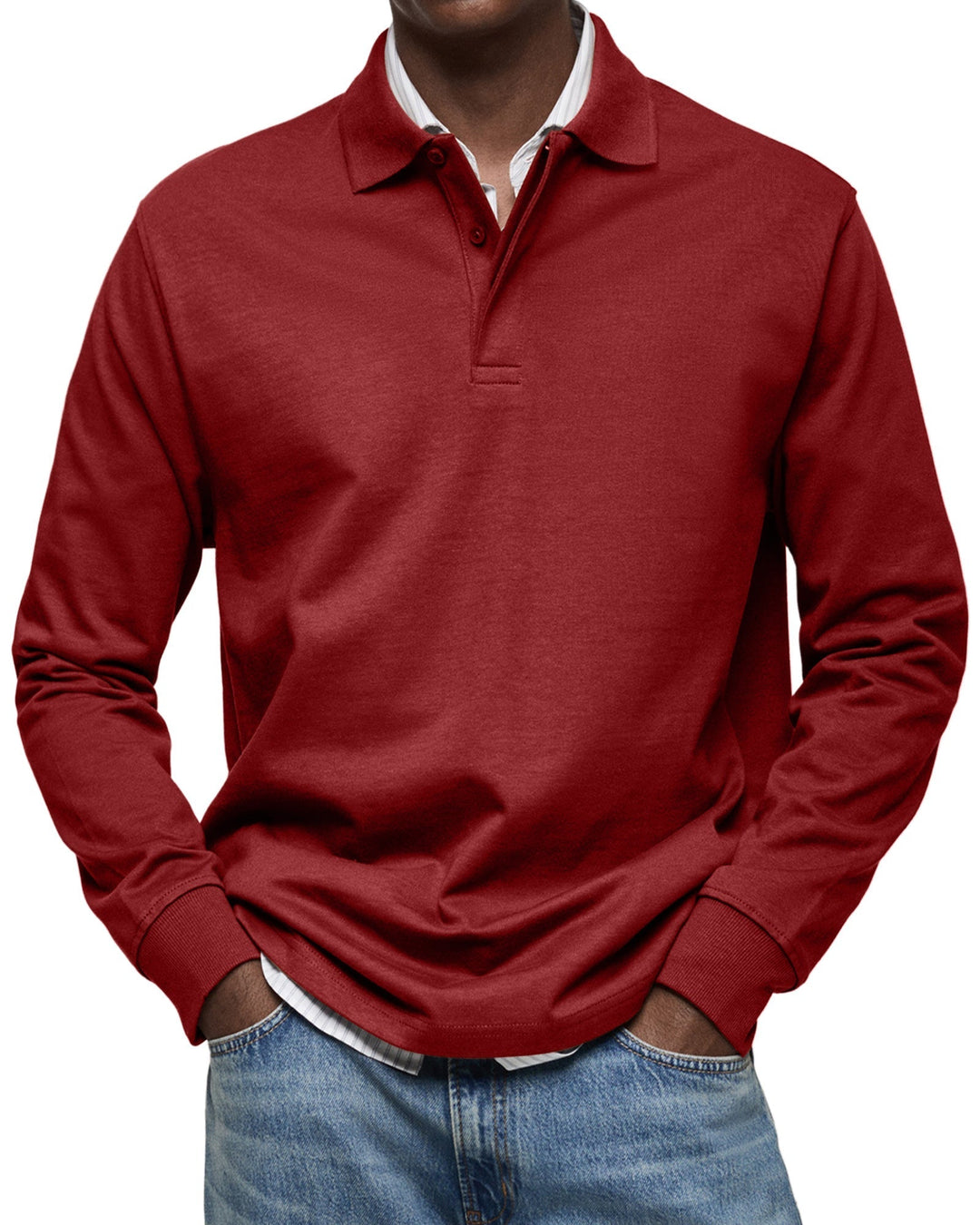 Jasper | Men's Long-Sleeve Polo Shirt with Button Collar