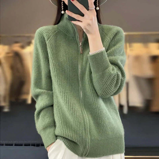 Clara | Women's Ribbed Zip-Up Cardigan
