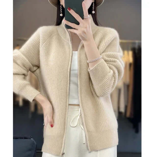 Clara | Women's Ribbed Zip-Up Cardigan