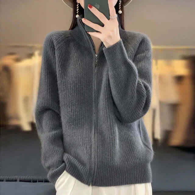Clara | Women's Ribbed Zip-Up Cardigan