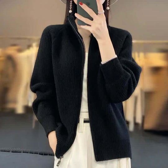 Clara | Women's Ribbed Zip-Up Cardigan
