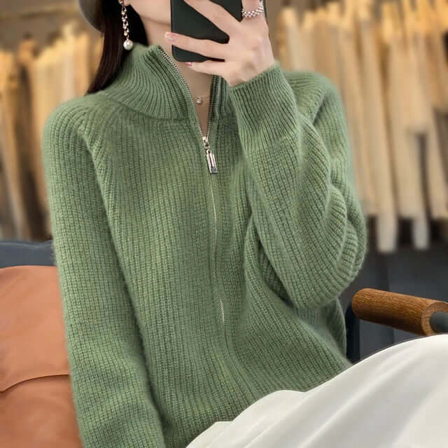 Clara | Women's Ribbed Zip-Up Cardigan