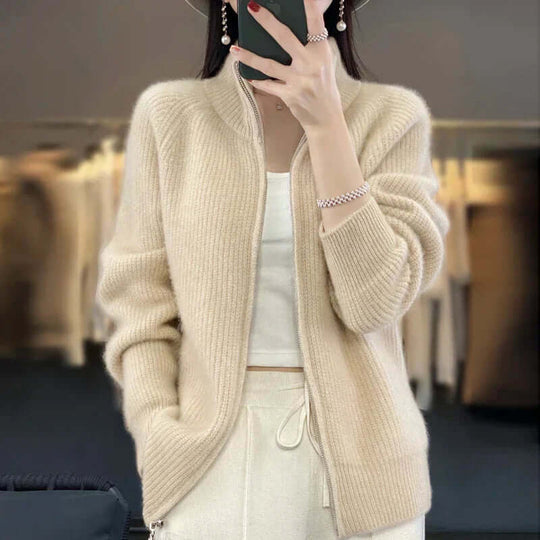 Clara | Women's Ribbed Zip-Up Cardigan