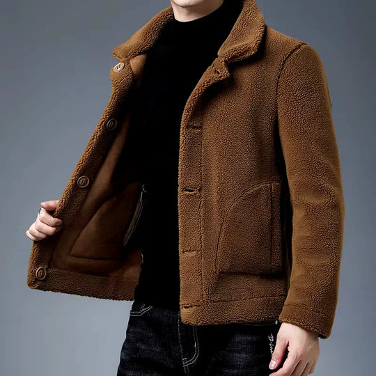 Liam Men’s Fleece Jacket – Button-Up Winter Wear