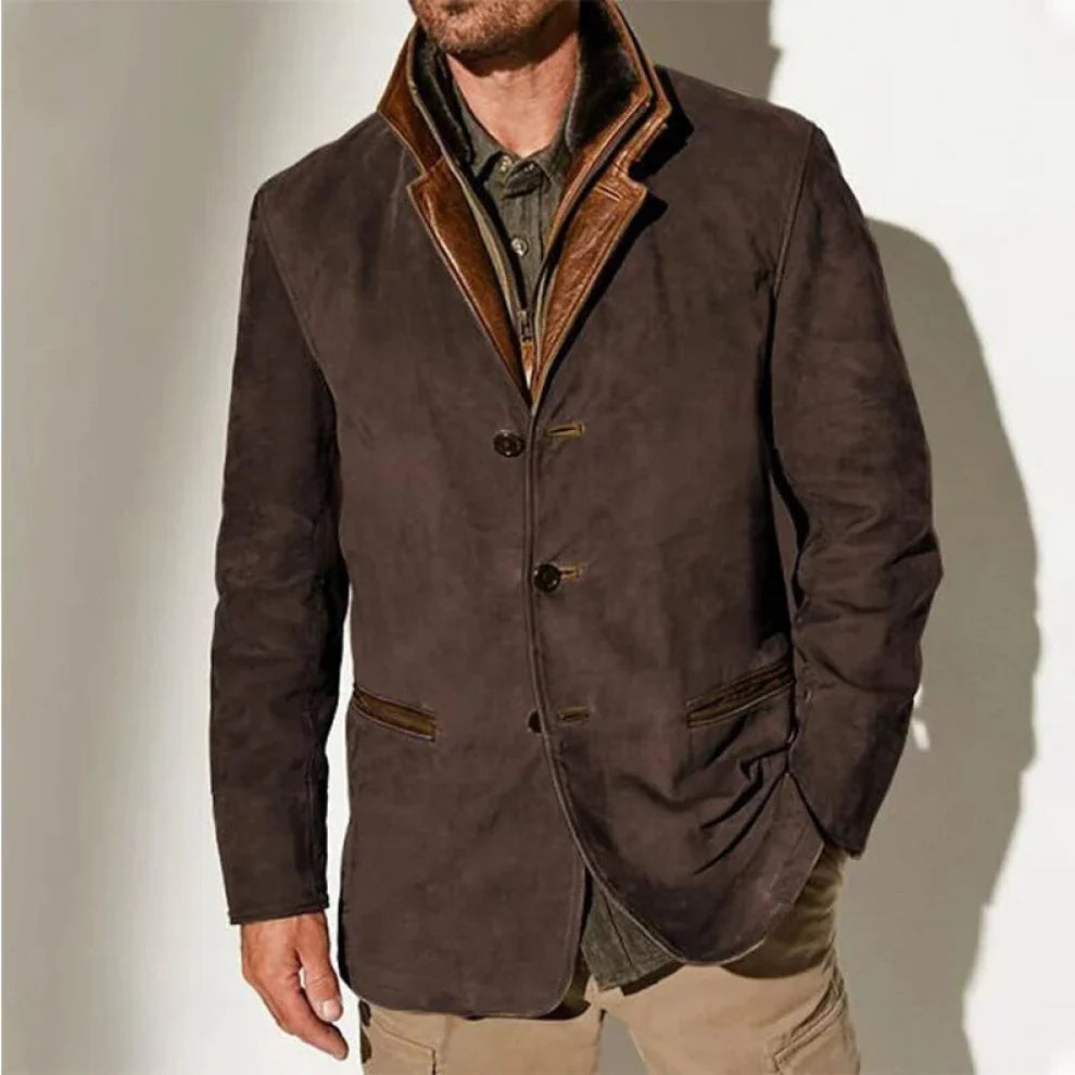 Mason Men’s Suede Jacket – Classic Button-Up Blazer Style