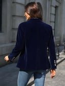 Odessa | Velvet Blazer with Button Detail
