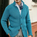 Harrison heren gebreide cardigan – met knopen en suède details