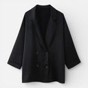 Women’s Blazer and Trousers Set Wrinkle Texture Lightweight Suit