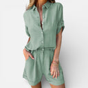 Damen Baumwolle Leinen Co-Ord Set Leichtes Lässiges Sommeroutfit