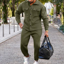 Marcus Herren-Trainingsanzug – Jacke mit Knöpfen und Jogginghose Set