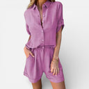 Damen Baumwolle Leinen Co-Ord Set Leichtes Lässiges Sommeroutfit