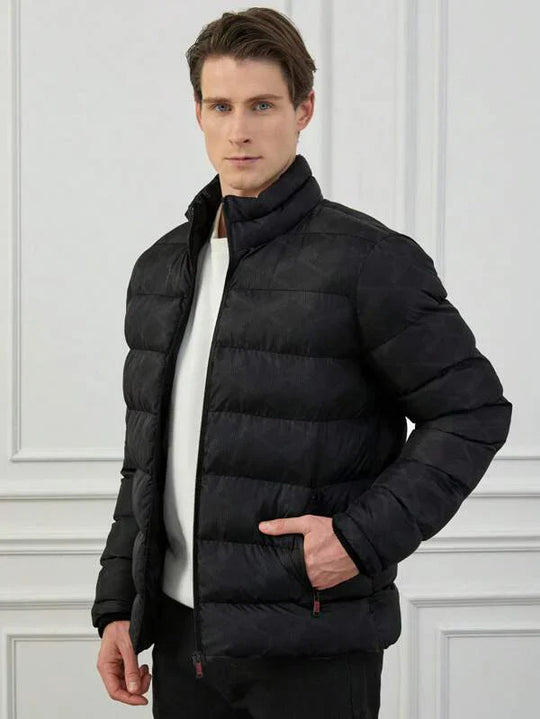 Men’s Puffer Jacket – Lightweight Quilted Winter Coat Black