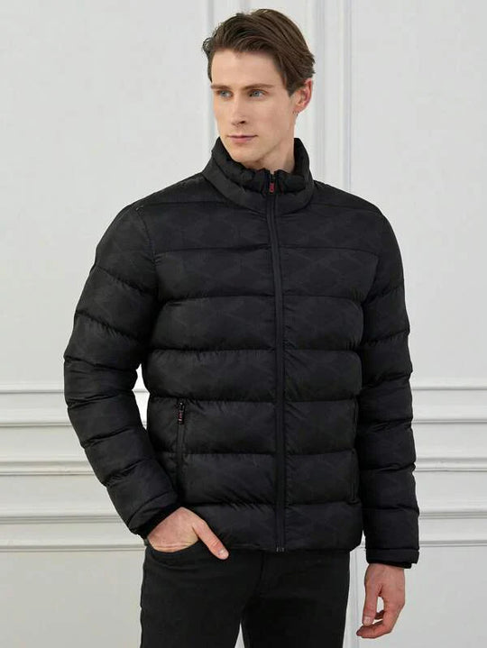 Men’s Puffer Jacket – Lightweight Quilted Winter Coat Black