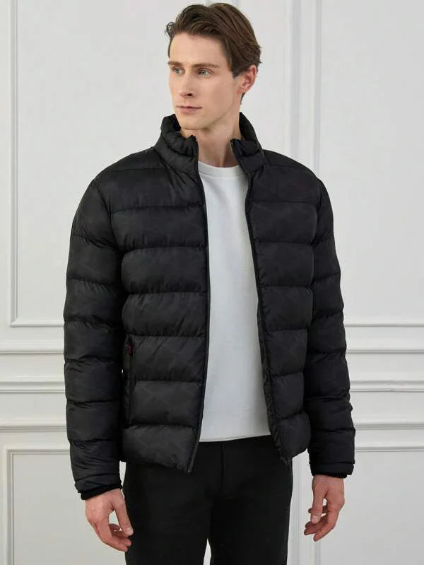 Men’s Puffer Jacket – Lightweight Quilted Winter Coat Black