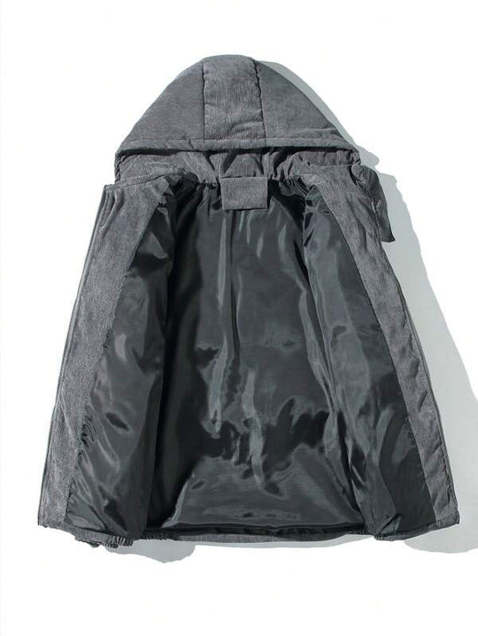 Hugo Men’s Puffer Jacket – Quilted Winter Coat with Hood