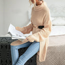 Adrienne – Damen Strickpullover Tunika mit Rollkragen